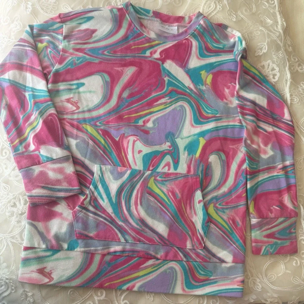 The Children's Place Pink and Blue Marble Sweatshirt